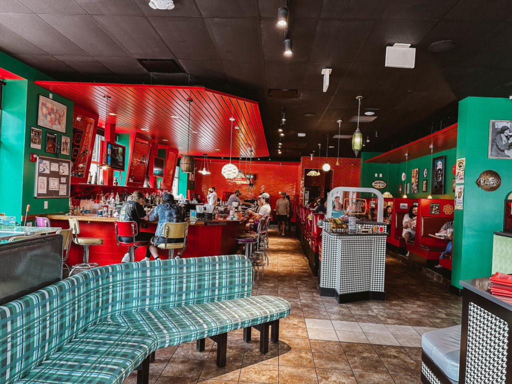 Photo of diner interior from blog post on the best vegetarian friendly restaurants portland maine